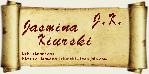 Jasmina Kiurski vizit kartica